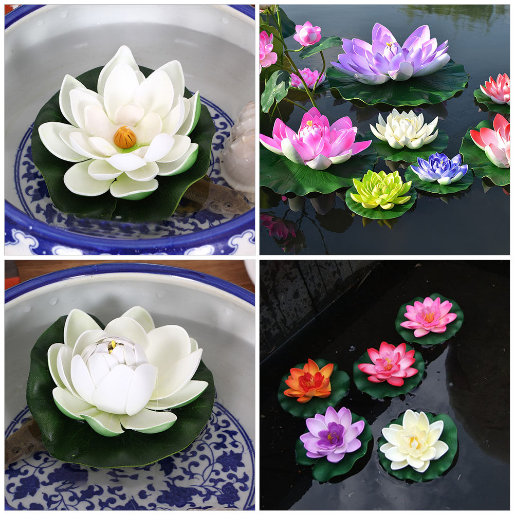8Pcs Simulation Lotus Floating - огляд і ціна Aquarium Plants