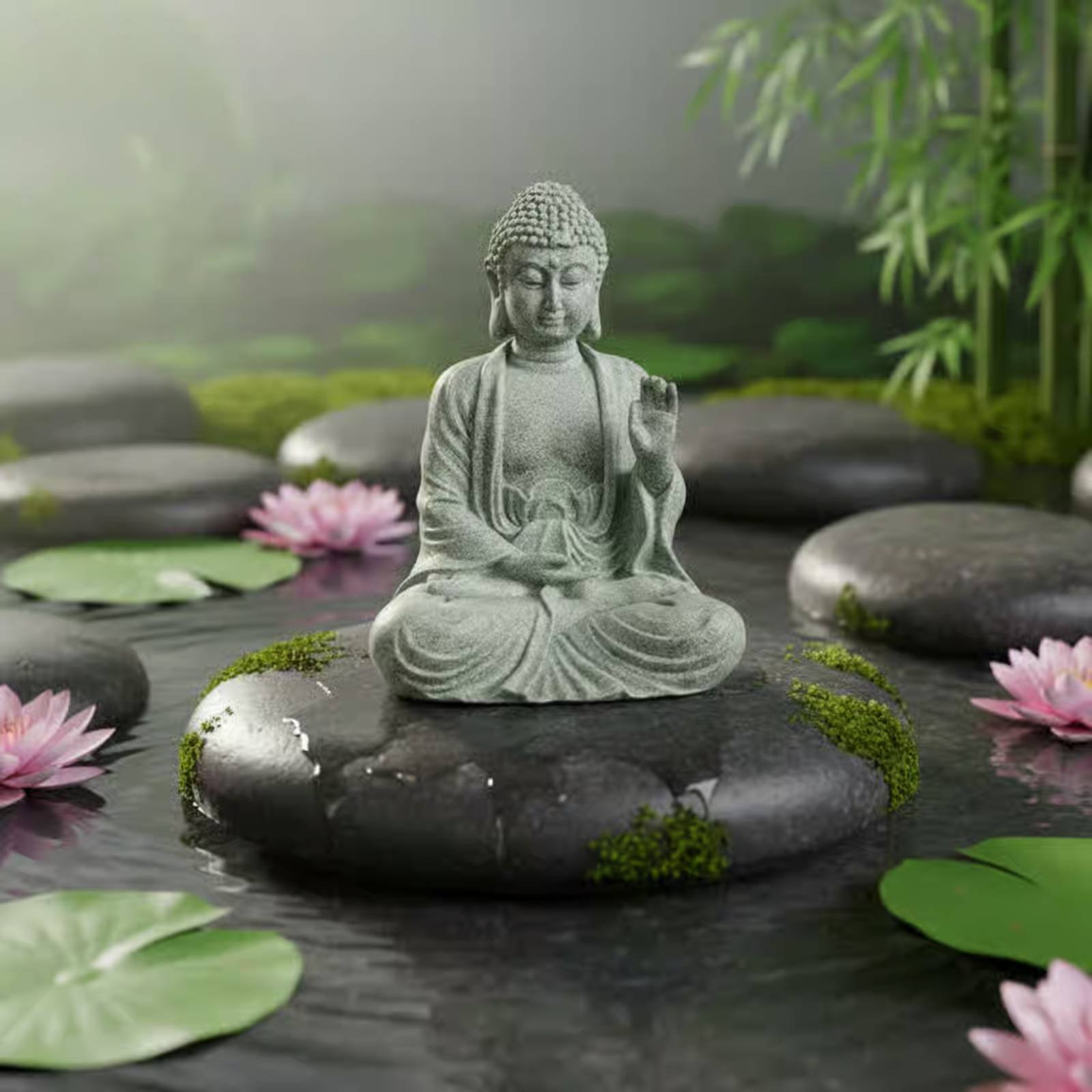 3 Pieces Stone Buddha Decor Te - огляд і ціна Aquarium Decor